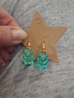 😍 3/$12 Teal Gummy Bear Earrings